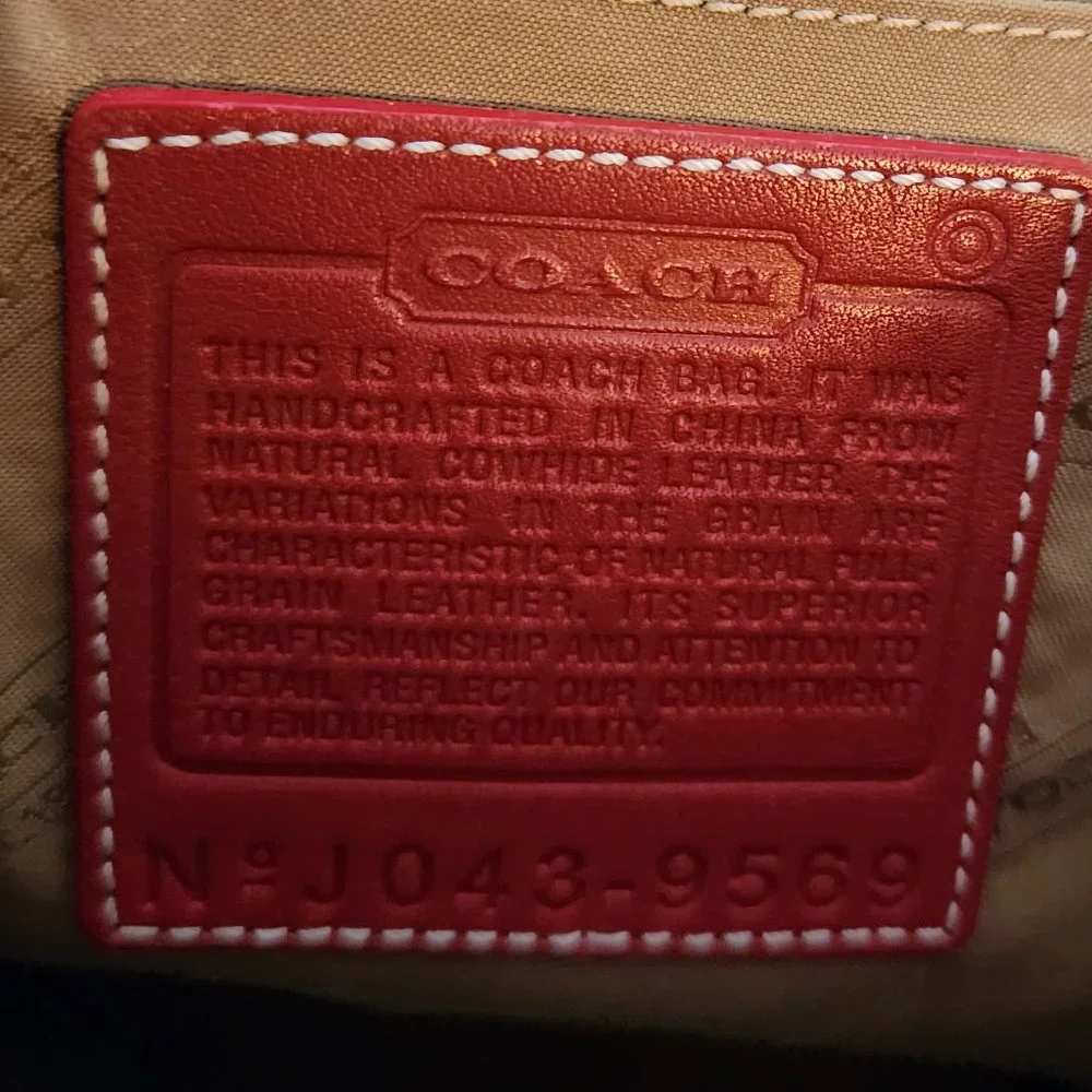 Coach Vintage Backpack Bag 9569 red leather Rare Vintage - Picture 6 of 7